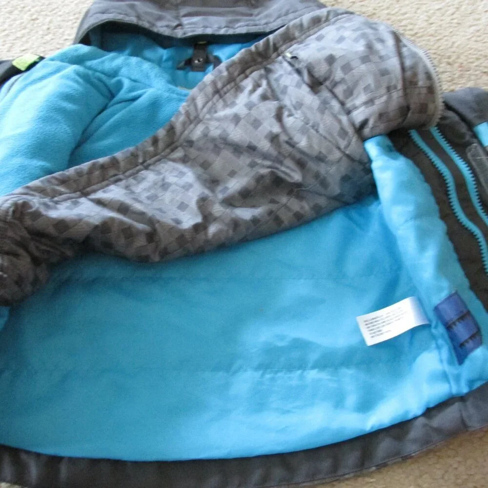 Cherokee Zip Up Hooded Winter Coat Toddler‎ Boys Size 18M Gray Blue Inner Liner